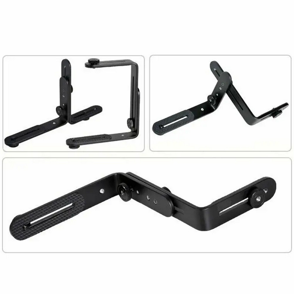 Metal L-Shape Flash Bracket Flashlight Camera Holder Mount For DSLR Camera