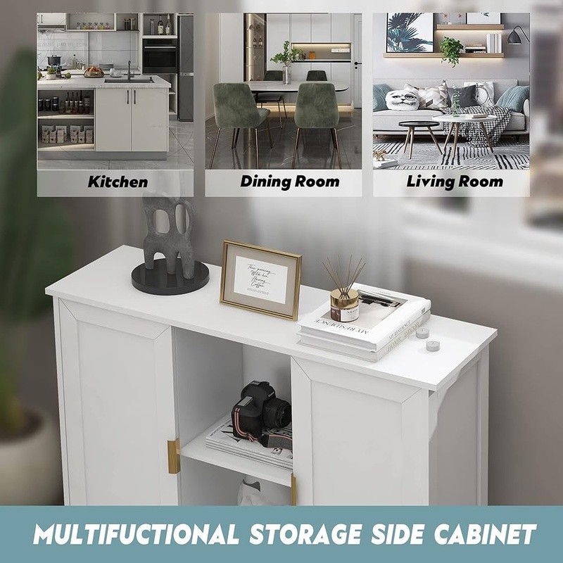 Narrow Buffet Cabinet Storage Console Multi-functional Entryway Organizer New