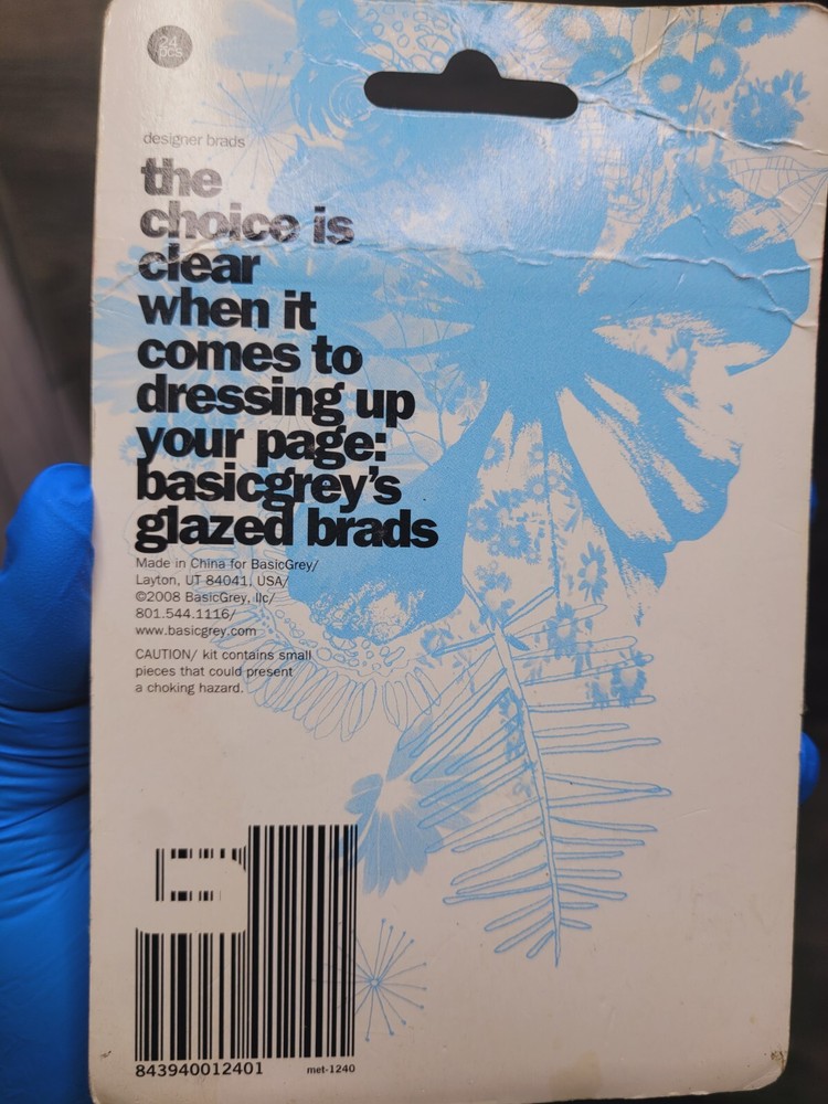 BasicGrey Year (2008) glazed brads, 24 pieces