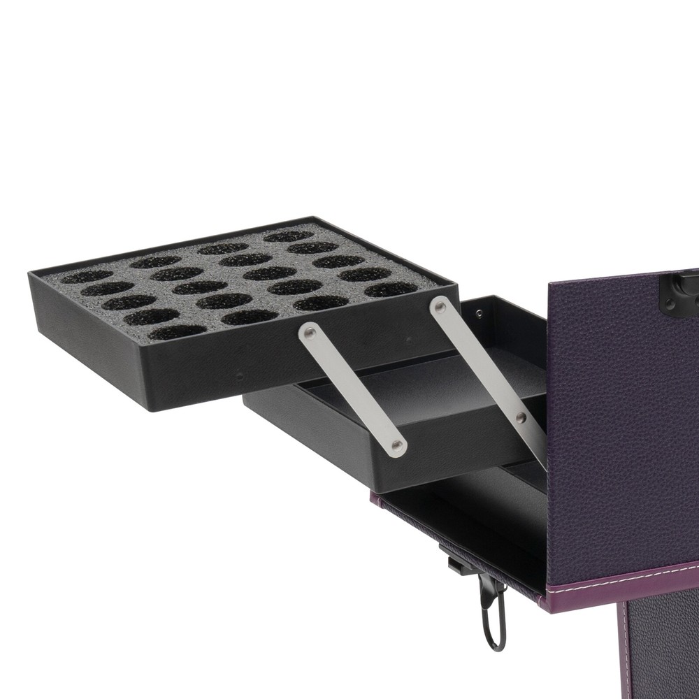 Modern Rolling Makeup Train Case Trolley Cosmetic Organizer Box with Mirror