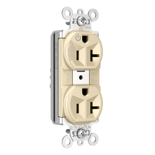 PLUGTAIL® HEAVY-DUTY SPEC GRADE PLUG LOAD CONTROLLABLE RECEPTACLE, 20A IVORY
