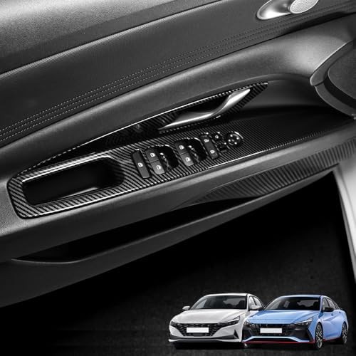 Door Lock Glass Control Button Panel Cover Window Lift Switch Panel Trim carbon