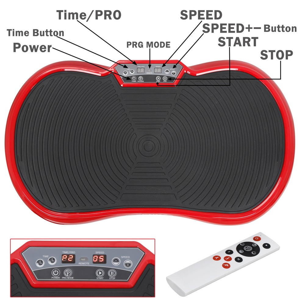 SEGAWE Vibration Plate Whole Body Exercise Trainer Machine Platform Massager RED
