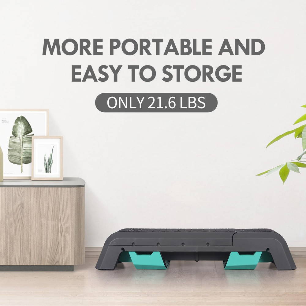 Exercise Step Platform, Multifunctional Aerobic Deck with Cord and Adjustable Du