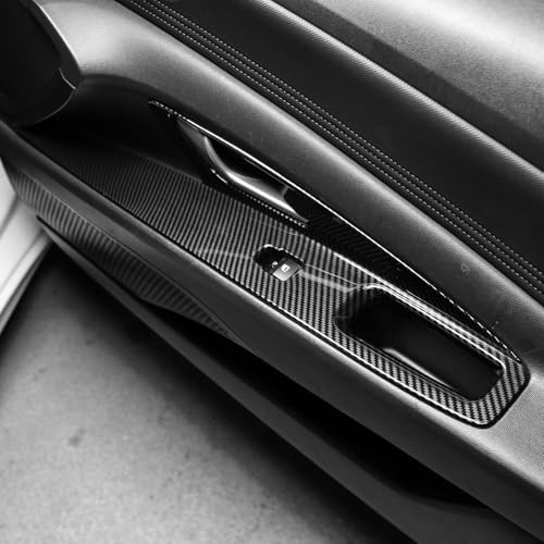 Door Lock Glass Control Button Panel Cover Window Lift Switch Panel Trim carbon