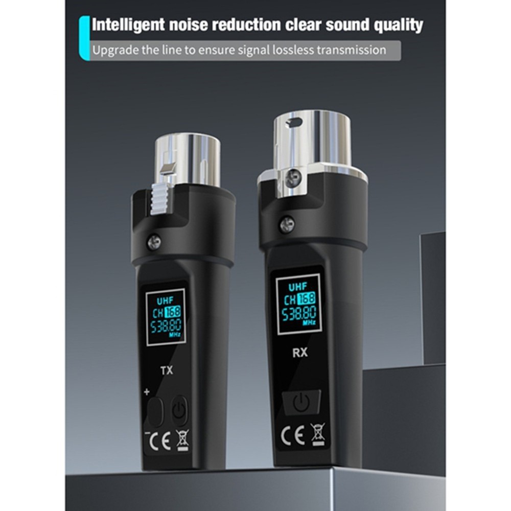 UHF Microphone System Adapter XLR Transmitter and Receiver for Dynamic2373