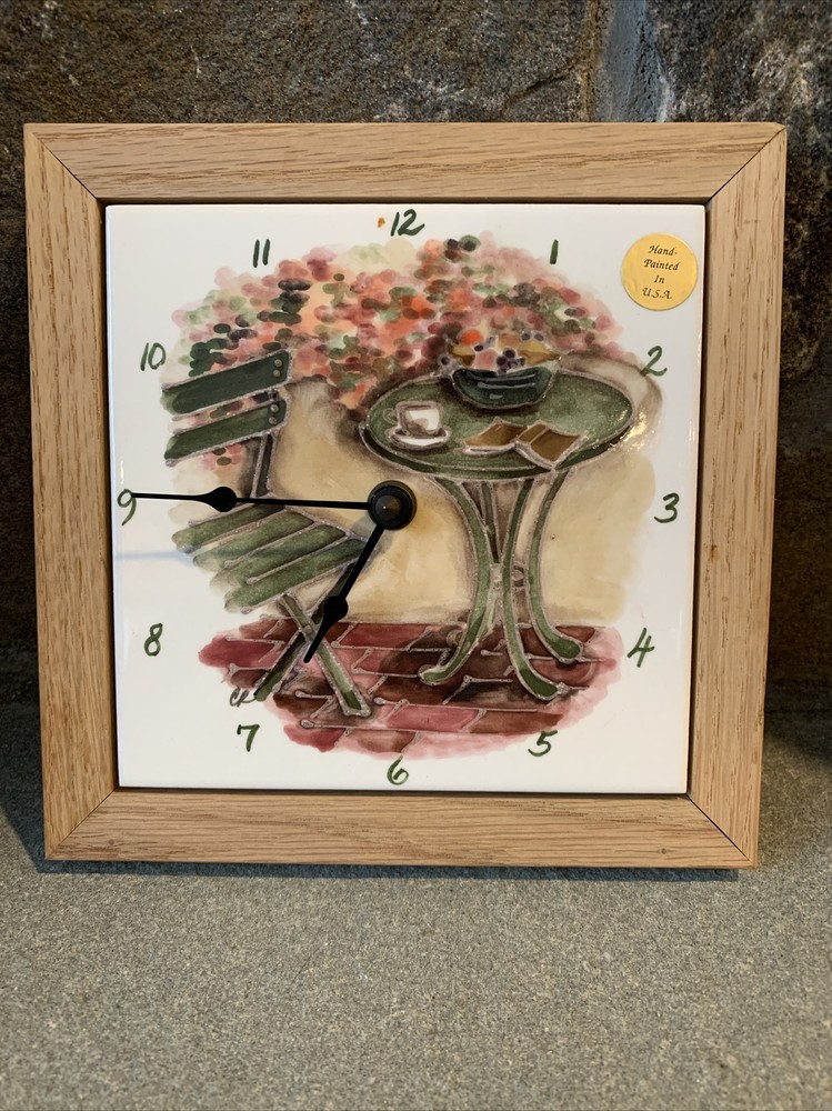 Handpainted Wall Clock Empty Nest Carson Co. 7.5” X 7.5”