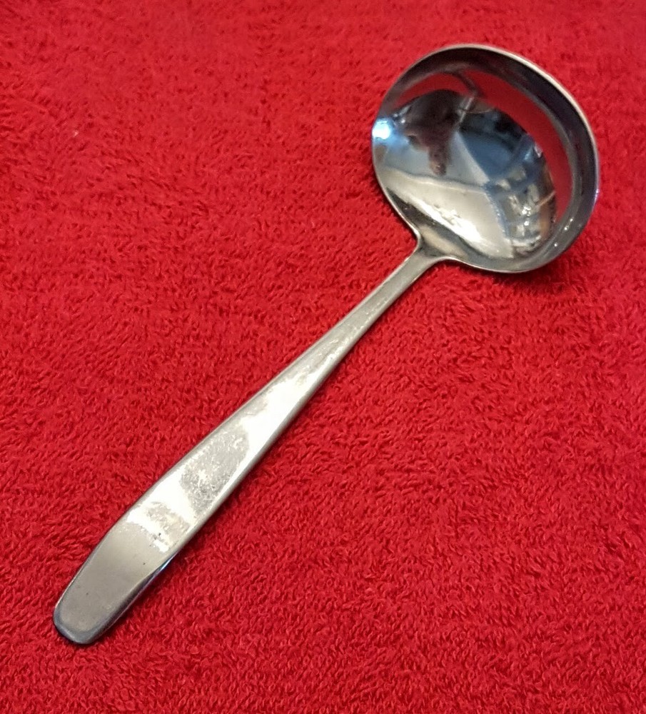 LEONARD SILVER MFG Stainless Steel Solid Gravy Ladle Plain Glossy Squared Handle