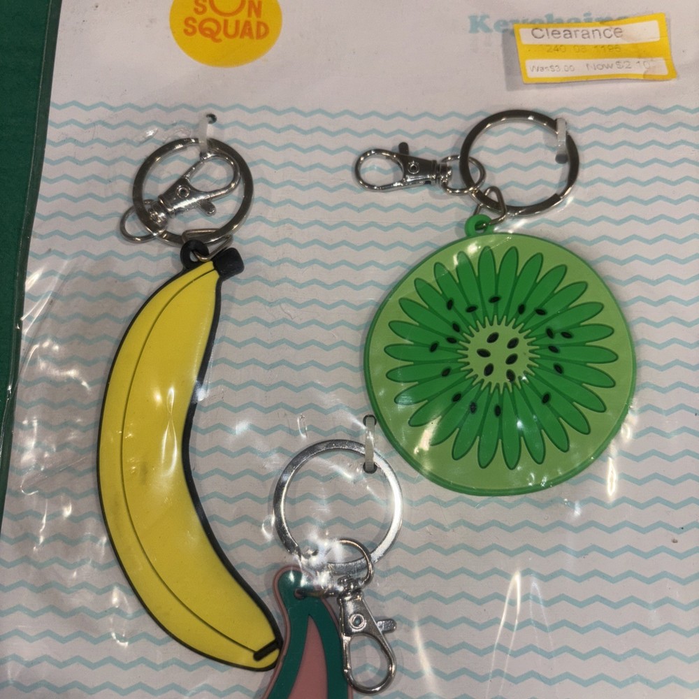 Set of 3 Fruit Keychains - NEW!