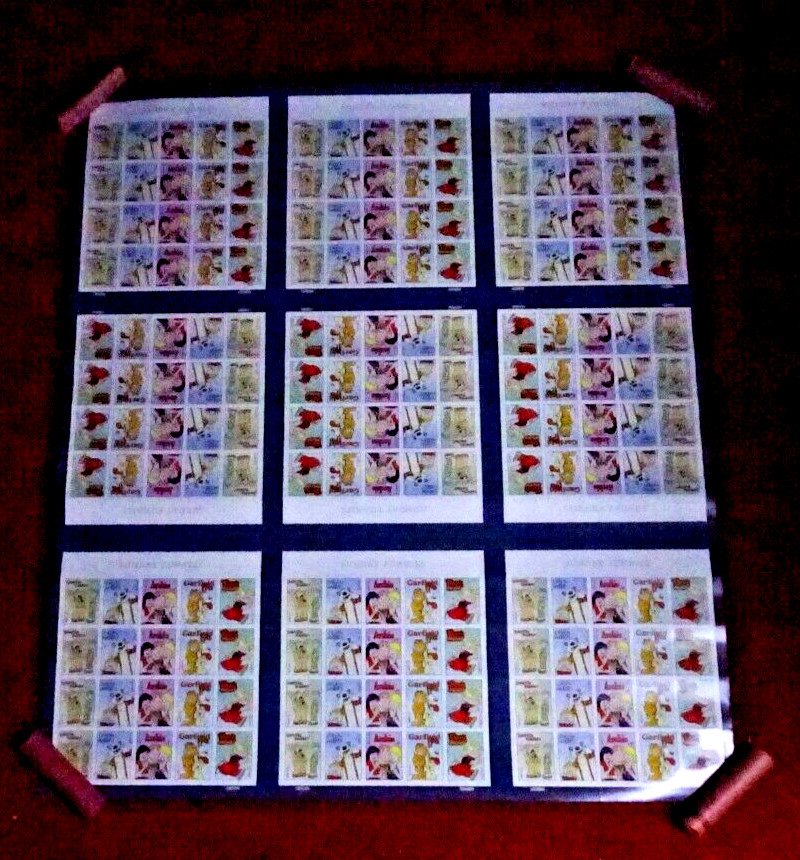 US 4467-71 SUNDAY FUNNIES "UNCUT PRESS SHEET ERROR" CENTER 3 PANES UPSIDE DOWN#4