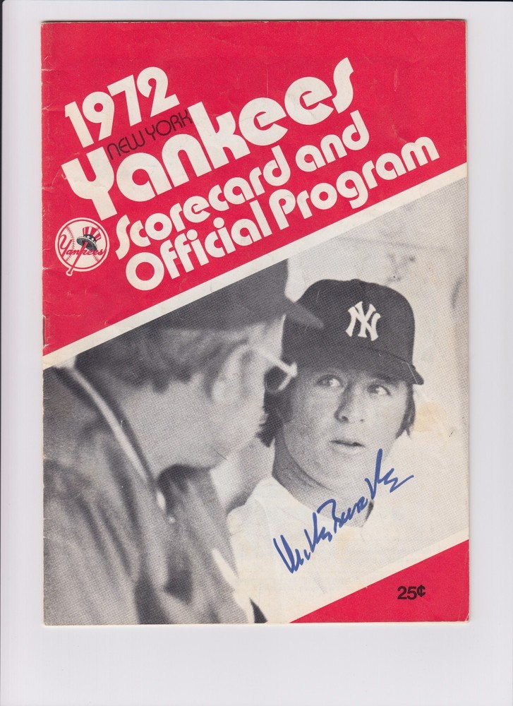 MIKE BURKE SIGNED 1972 NY YANKEES PROGRAM JSA CERTIFICATE #J43815 DEC 1987
