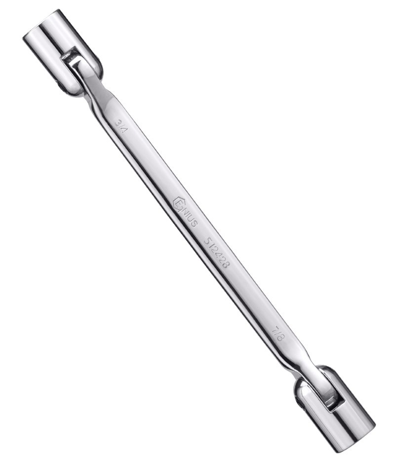 Genius Tools Double Flexible Socket Wrenches -Mirror Finish 1/2" x 9/16" mm -...