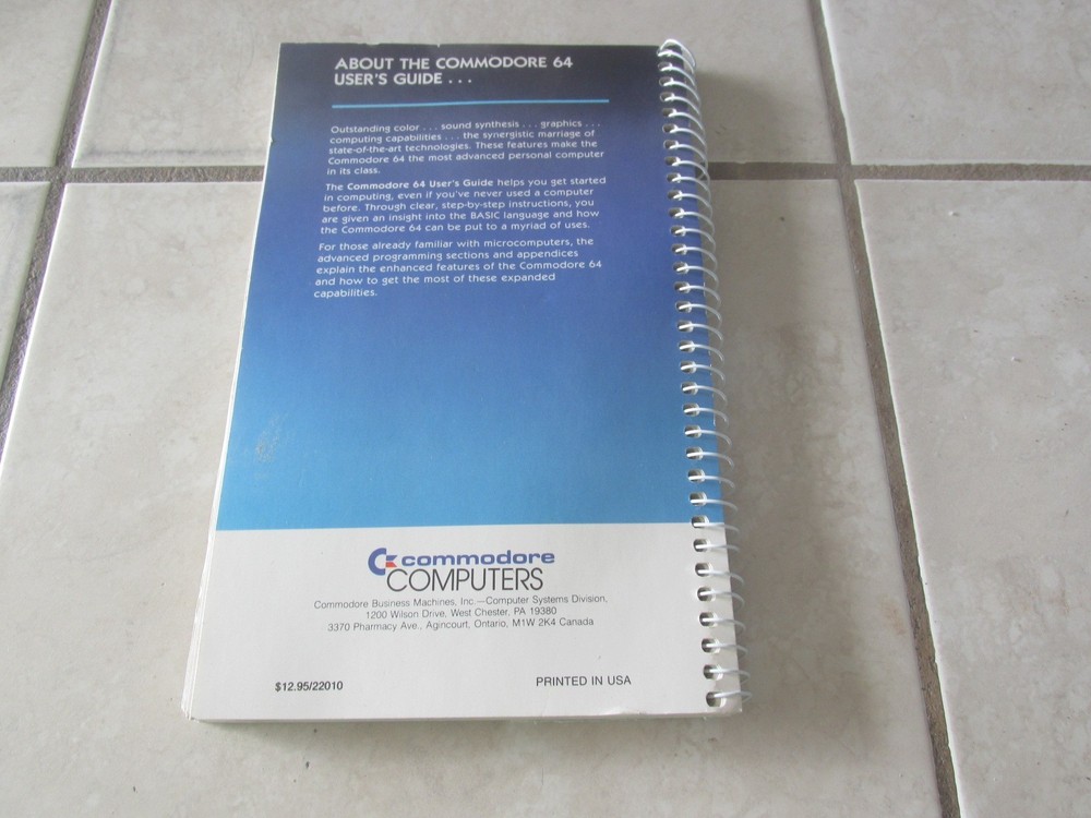 Commodore 64 User's Guide Spiral Bound 1st Edition Eighth Printing 1984 Vintage