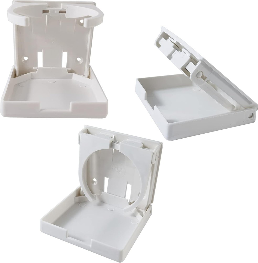 RONYOUNG 2PCS Adjustable Folding Drink Holder with Screws/Adjustable White