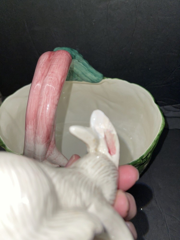 Bunny Lane Lettuce Basket Carrot HandlE W/Removable Bunny" Easter Strata Group