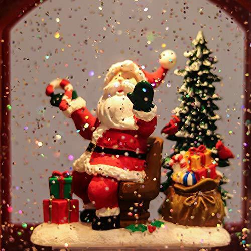 Eldnacele Singing Christmas Train Snow Globe with Music & Timer, Lighted-up