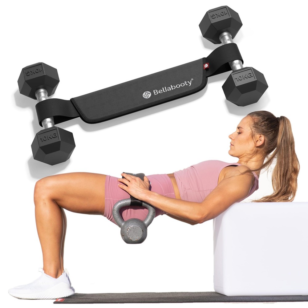 Bellabooty Premium Hip Thrust Belt - Adjustable Exercise us 38", Gray