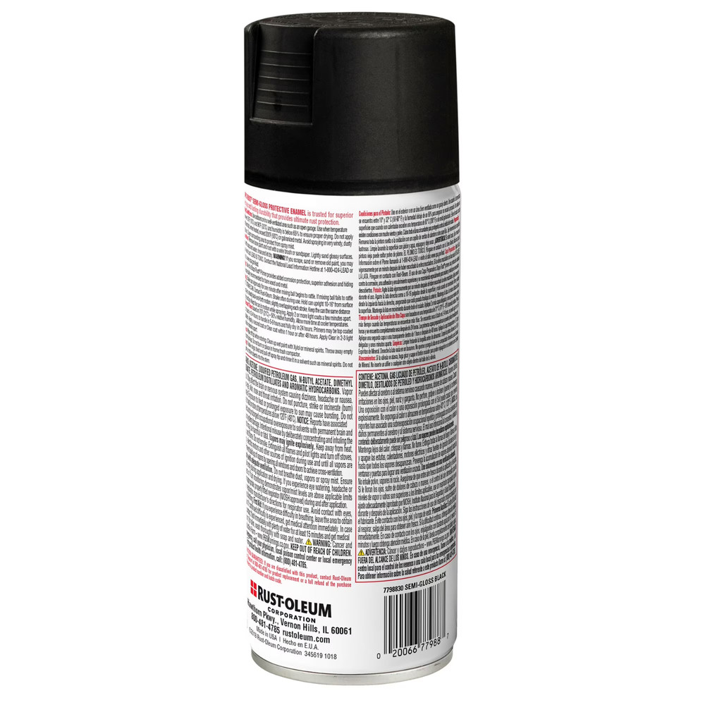 6 Pack Rust Oleum Black Semi Gloss Protective Enamel Spray Paint Stops Rust 12oz