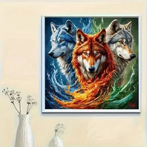 Three Wolves 5D Diamond Painting Kit #639