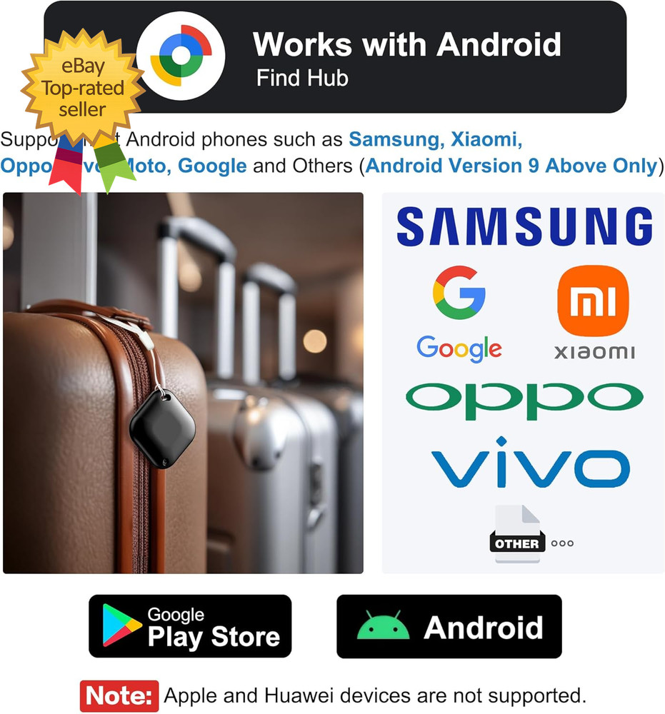 Android Air Tracker Tags 4 Pack Bluetooth Item Finder Key Luggage Travel Case