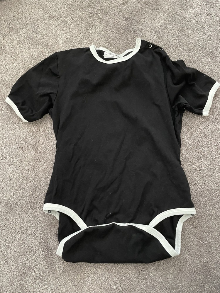 Adult Romper Size Medium Black Short Sleeves