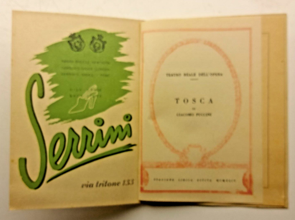2 x Teatro Reale Dell' Opera programme 1944 Tosca & Othello programmes