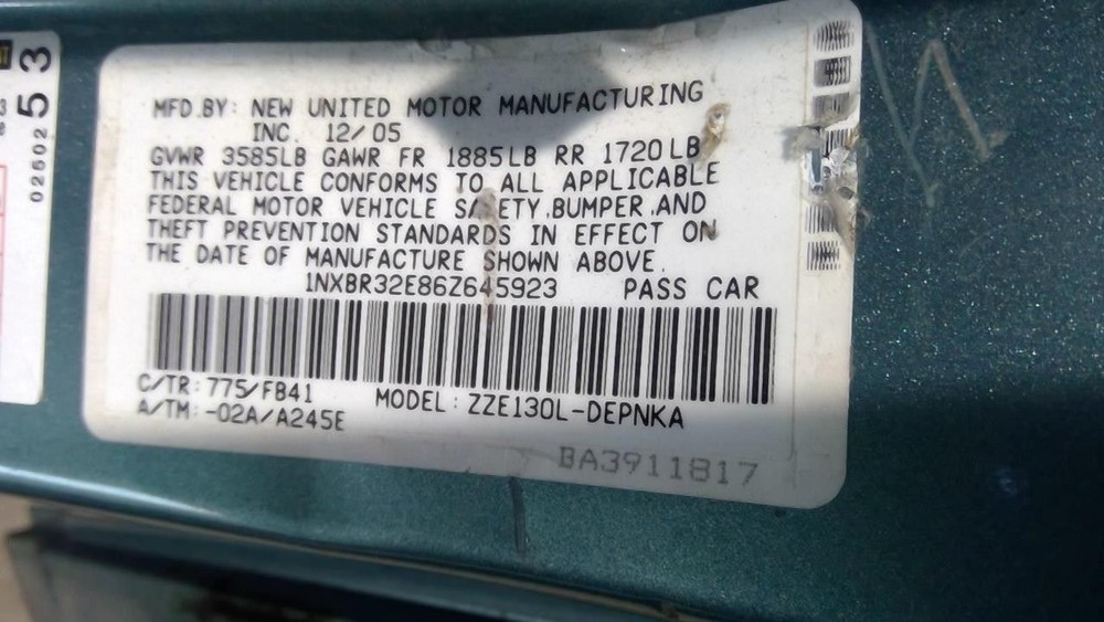 Trunk Latch Fits 06 Corolla 3765770