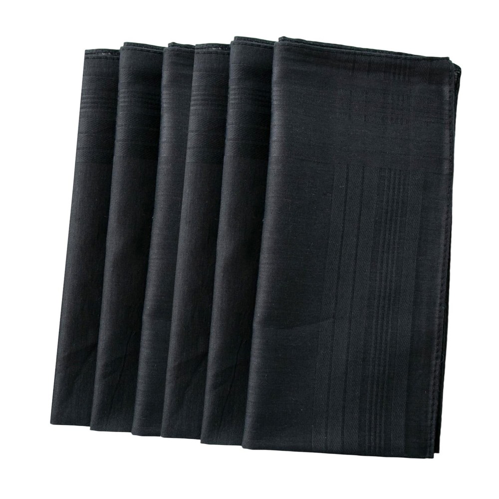 Men's Handkerchiefs 100% Cotton Solid White Hankies Set A02-6pcs