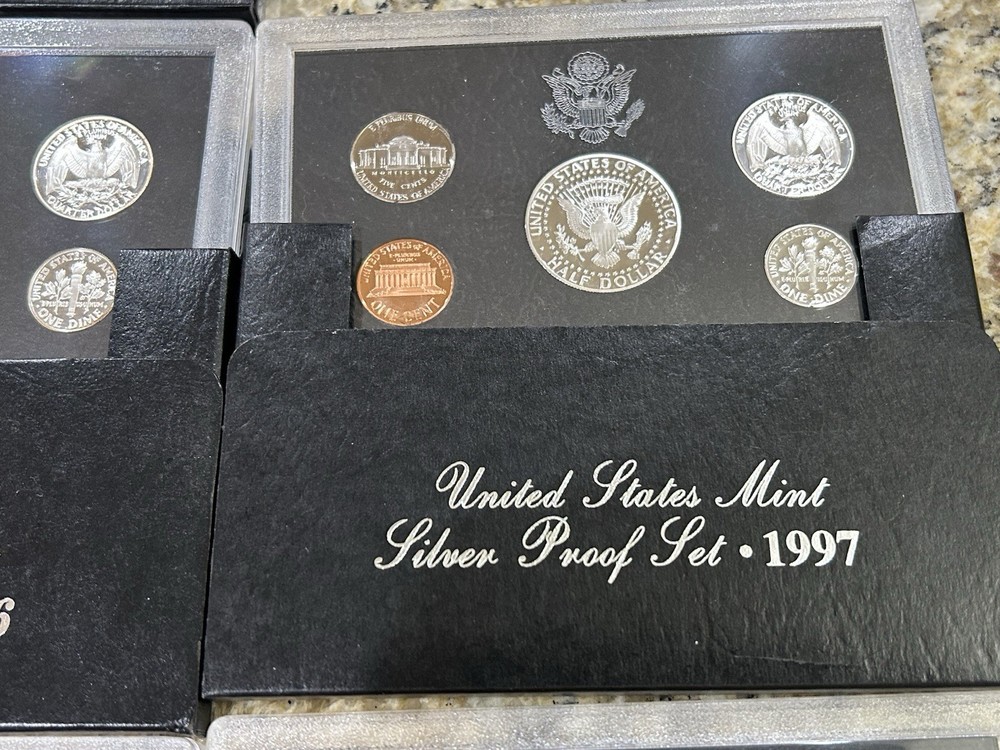 1992-1998 SILVER PROOF SET-COMPLETE RUN-90 % SILVER..7 Silver Sets..