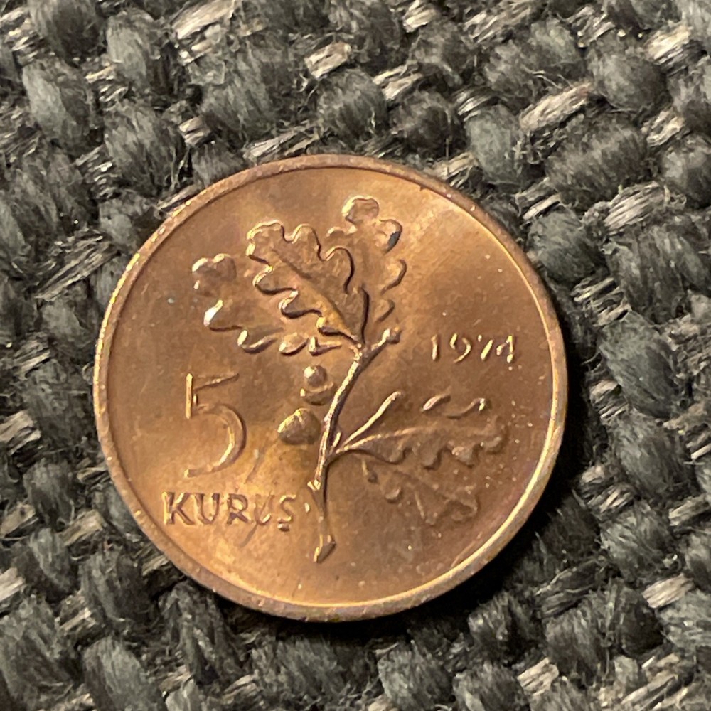 1974 Turkey 5 Kurus  Coin