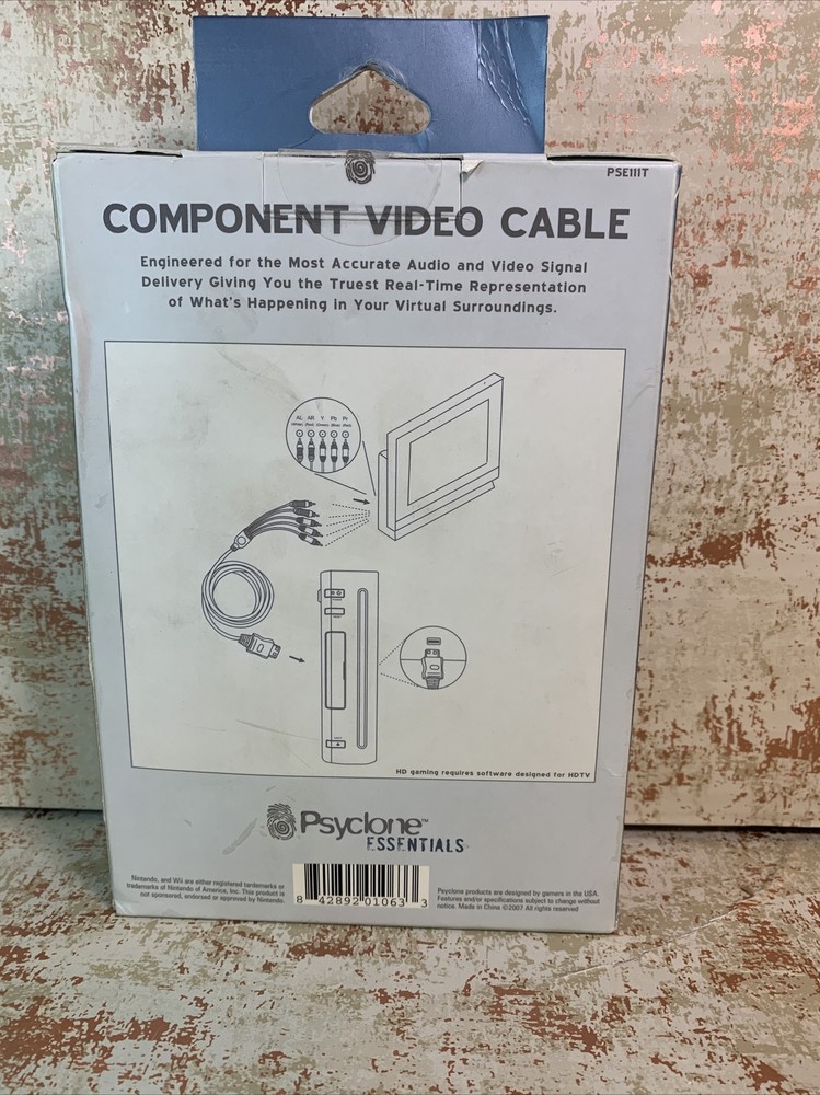 Nintendo Wii Component Video Cable By Psyclone Essentials. 8’ Cable