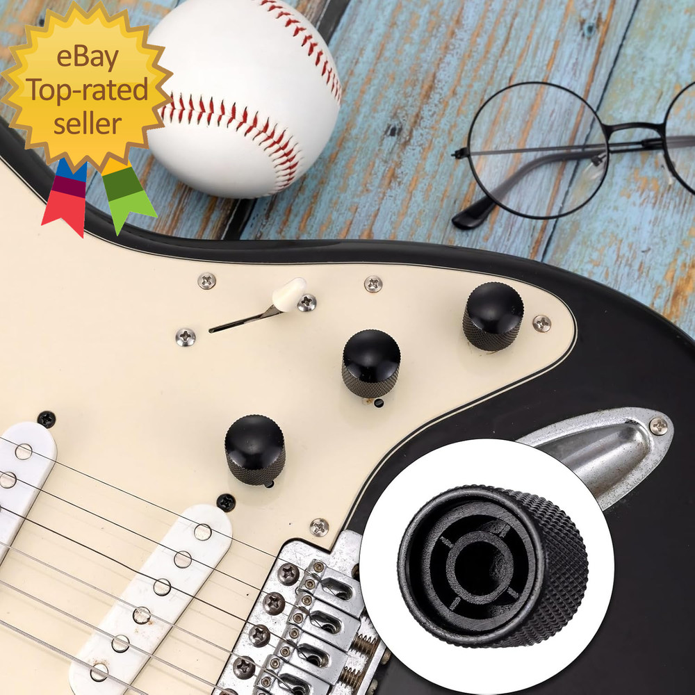 4Pcs Black Metal Guitar Control Knob Volume Tone Control Dome Knobs Guitar