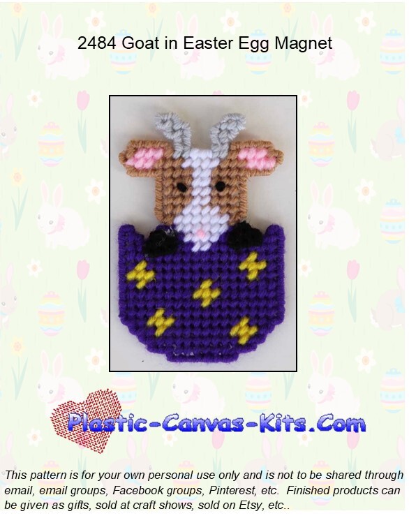 Goat in Easter Egg Magnet-Plastic Canvas Pattern/Kit