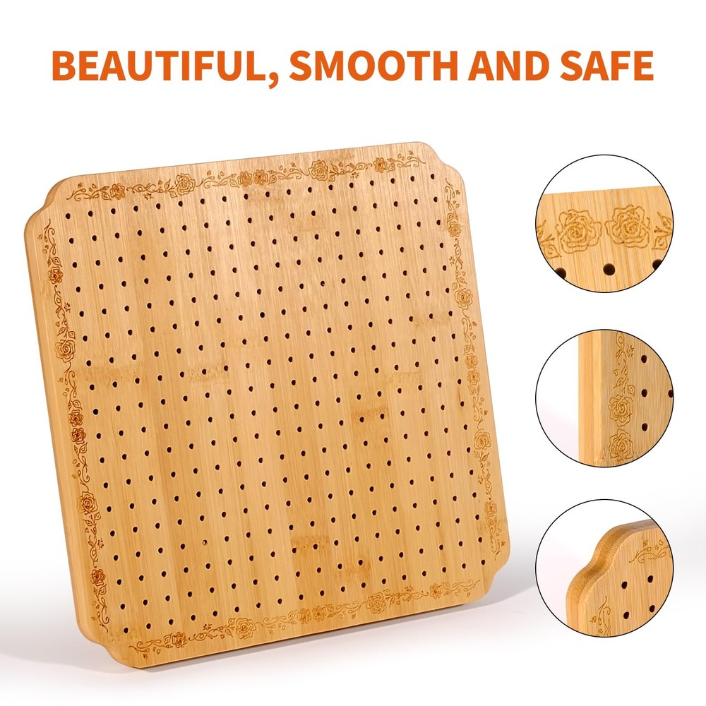 10 in Blocking Boards for Crochet Projects with Rose Pattern, Crochet Blockin...