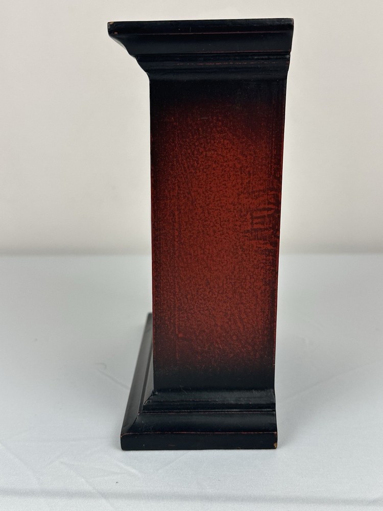 Decorative Distressed Black Mantel Clock Asian Style