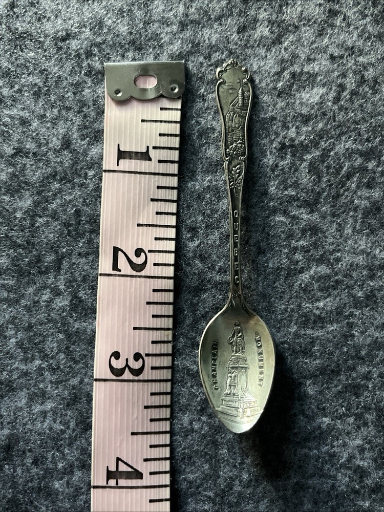 Vintage Sterling Silver Quebec Canada Champlain Monument Souvenir Spoon