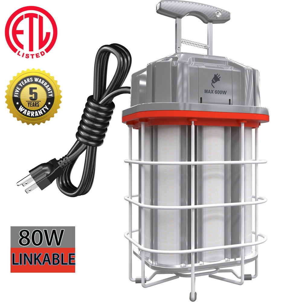 80W LED Construction Temporary Work Light For Building Job Site Lights Linkable