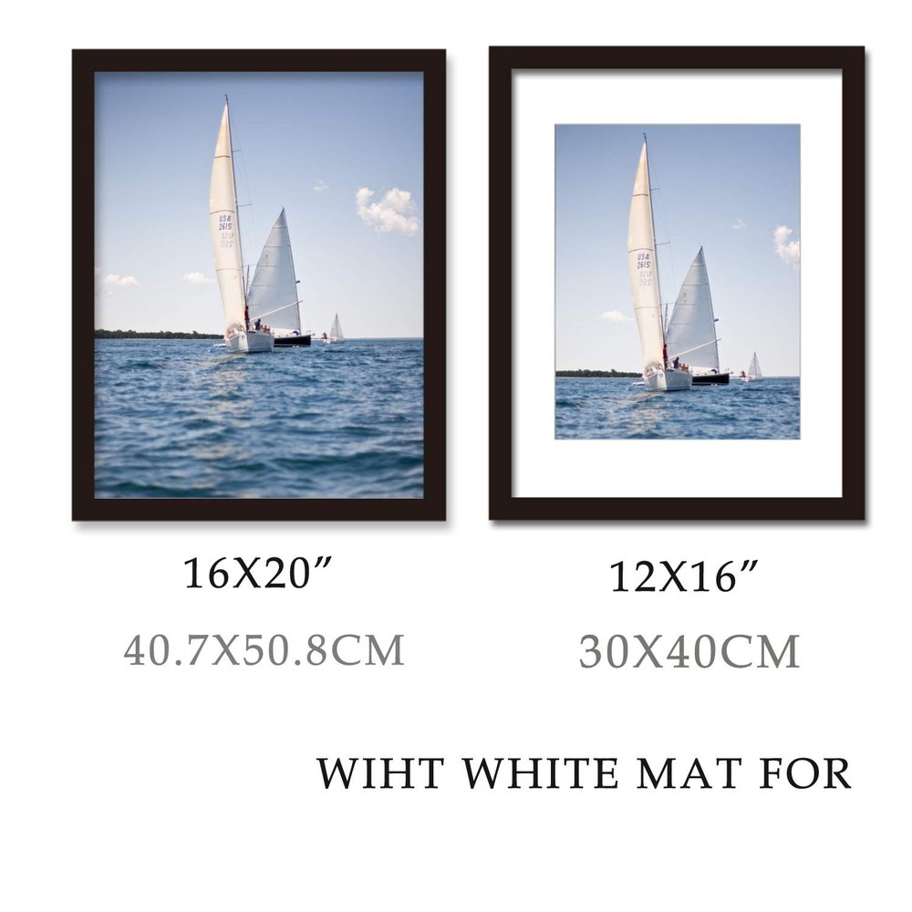 16x20inch Picture Frame 2 Pack Solid Wood Wall Mounting Certificate Poster Ph...