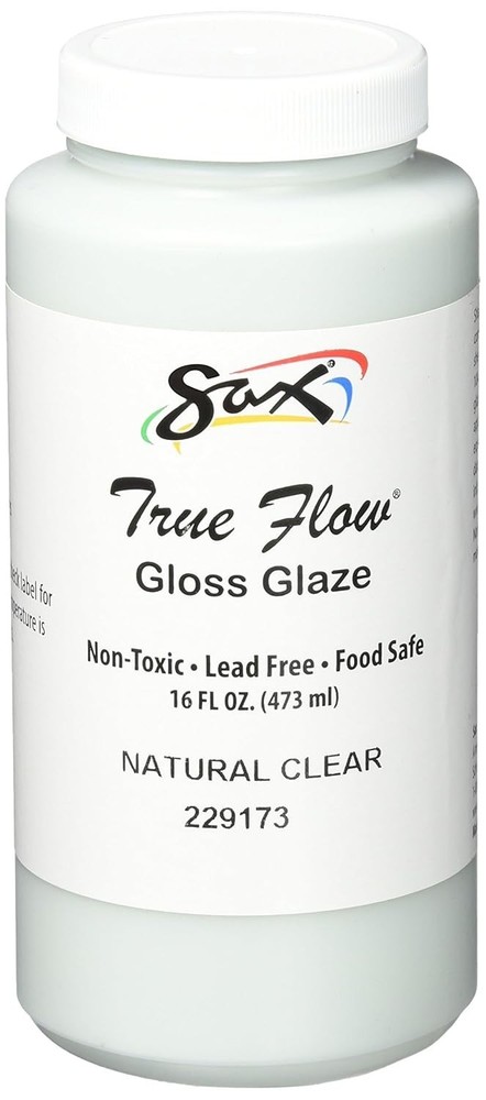High-Gloss True Flow Gloss Glaze, 16 Fl Oz - Ideal for Dinnerware Projects