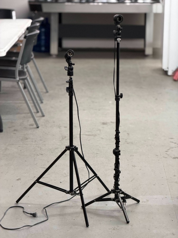 Two Light Stands (CowboyStudio & LS) with Two Studio Socket Light Stand Mounts