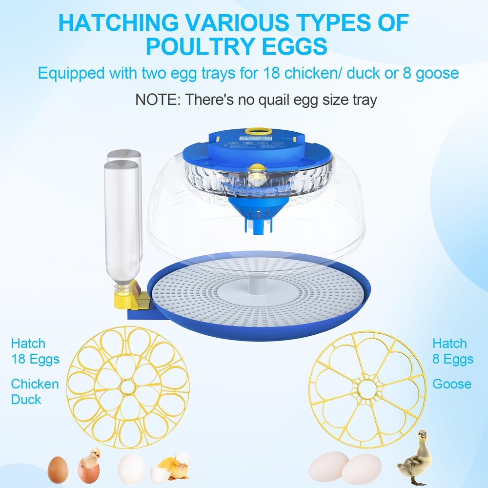 18 Egg Incubators for Hatching Eggs with Temperature Control, Egg Incubator w...