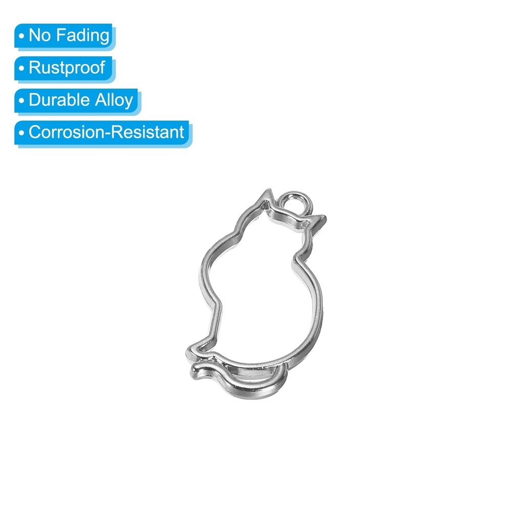 Open Alloy Rear Beast Pendants, 20pcs Cat Cable Size, Black