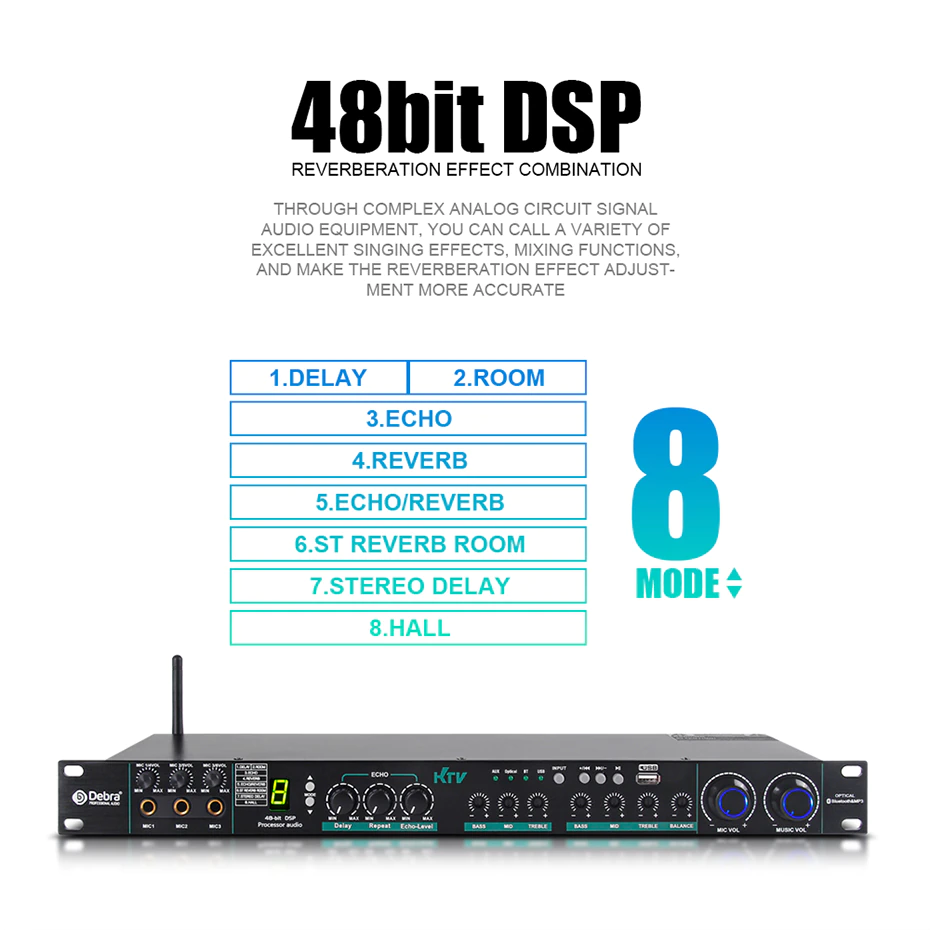 DSP Professional Audio Digital Processor KTV Karaoke Effect System