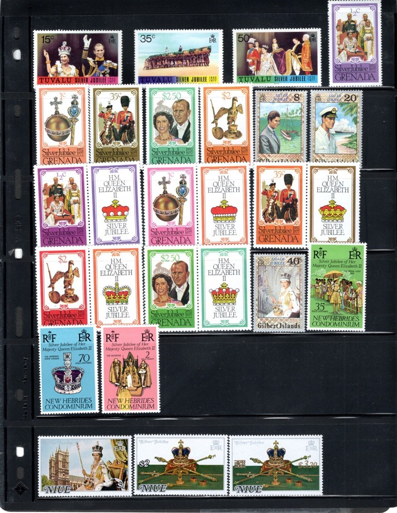 VARIOUS 1977 SILVER JUBILEE OMNIBUS ISSUES MINT - SEE SCANS