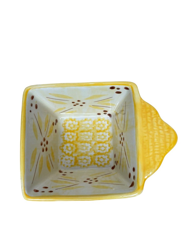 Temptations Presentable Ovenware Old World Yellow Square Ramekin