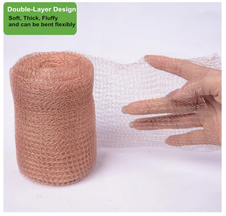 Copper Mesh Rodent Control, 5 in x 32 ft Pure Copper Wire Mesh, Rustproof Copper