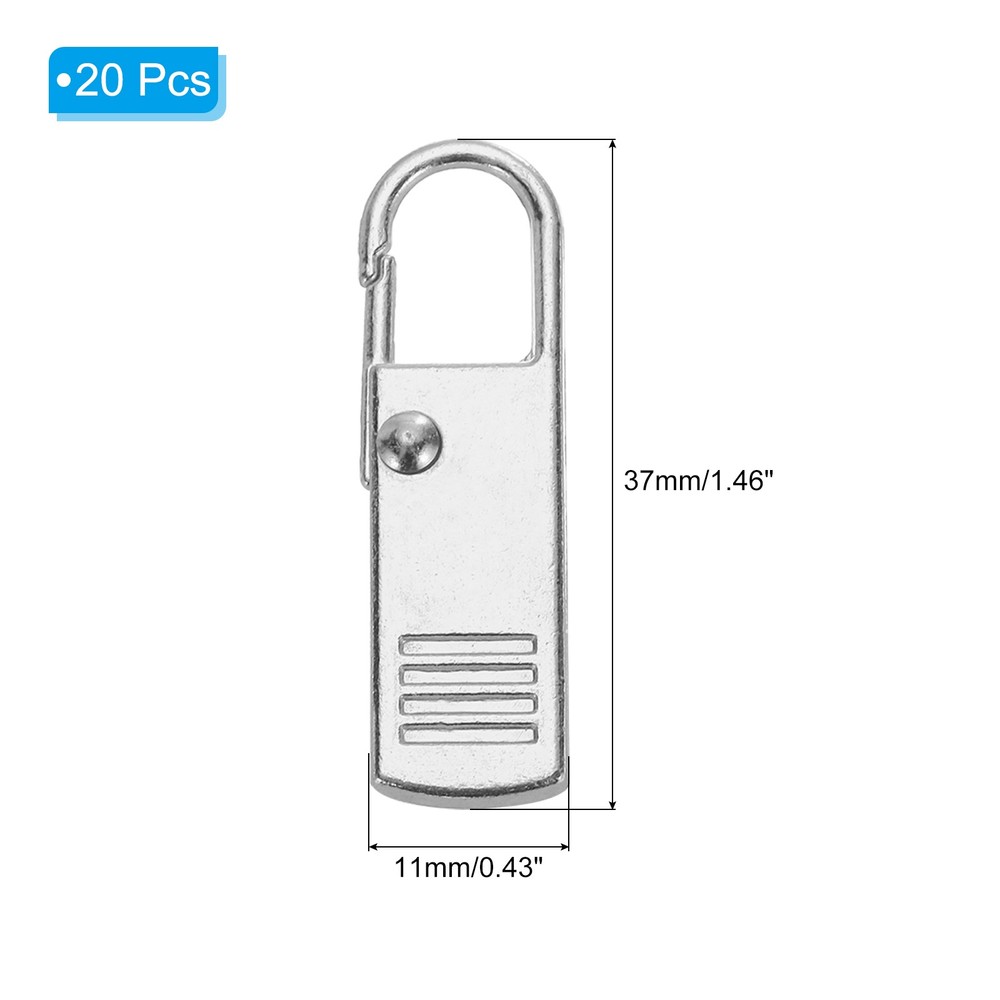Zipper Pull Replacement, 20 Pcs Zipper Handle Mend Fixer Repair, Silver Tone