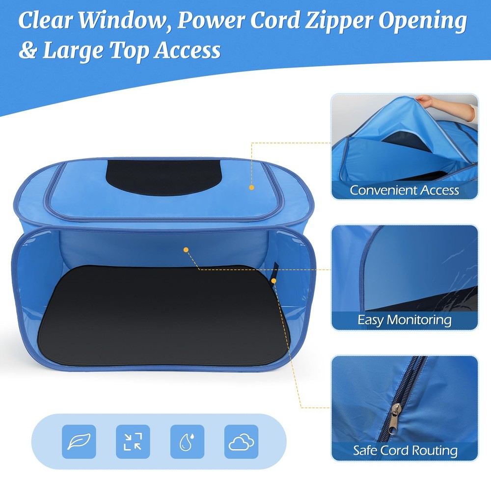 Chicken Brooder Box for Chicks, Pop Up Chick Brooder Kit with Clear Window, W...