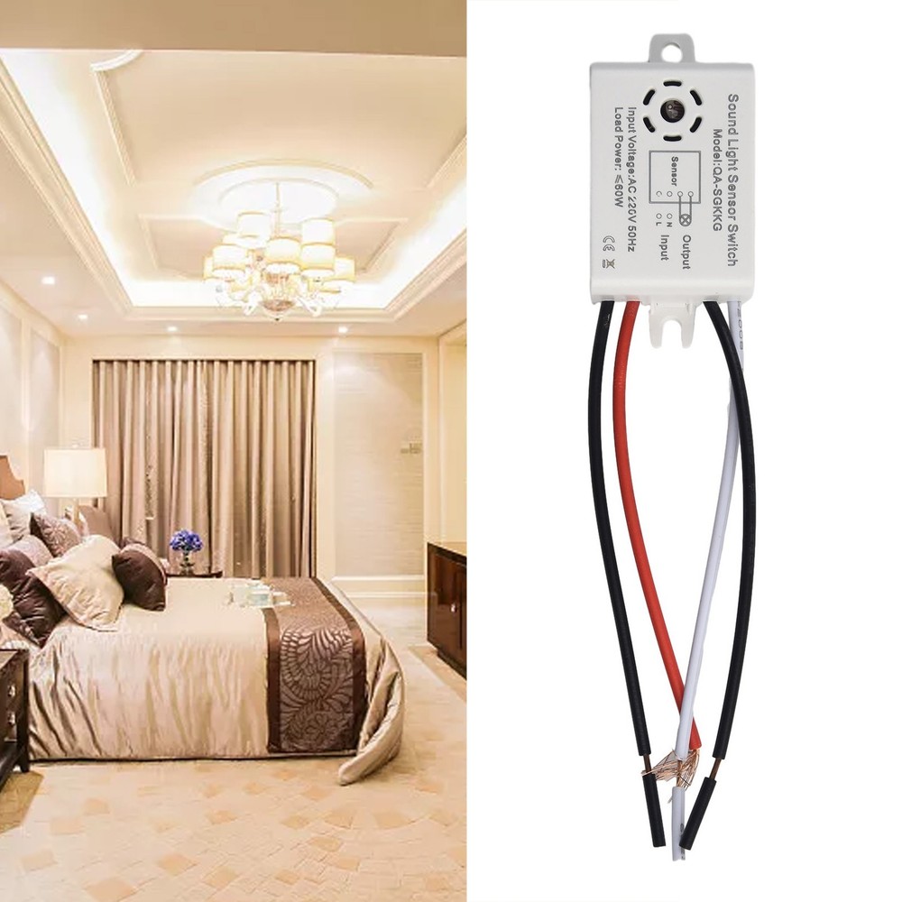 1* 220V Sound Voice Sensor Switch Indoor Automatic Control Sensor Switch Adapter