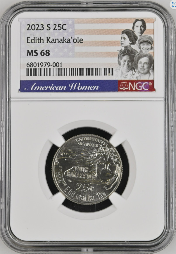 2023 S 25¢ Edith Kanaka'ole NGC MS 68